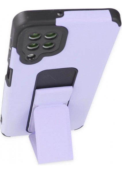 Samsung Galaxy A22 Kılıf Mega Standlı Silikon - Lila modelleri