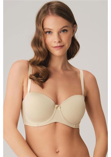 Arias Closet Balenli Desteksiz Dolgusuz Askısız Straplez Yumuşak Süngerli Günlük Klasik T-Shirt Sütyeni