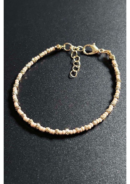 Beyaz ve Sarı Renk Boncuklu Bileklik 507