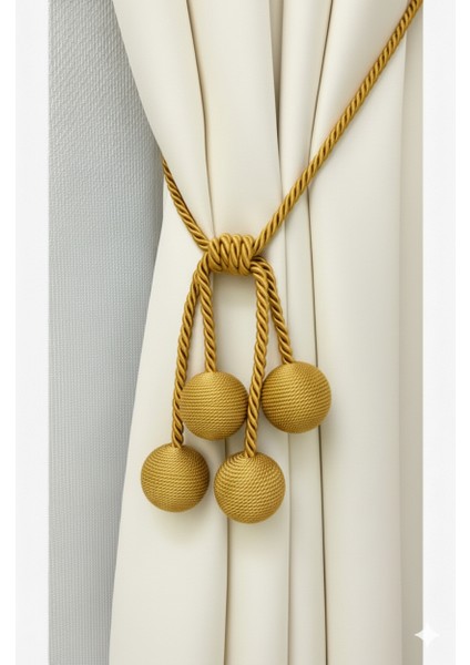 Modern Sarım 4 Toplu Braçol Kornişe Takmatik Ipli Tavan Perde aksesuarı