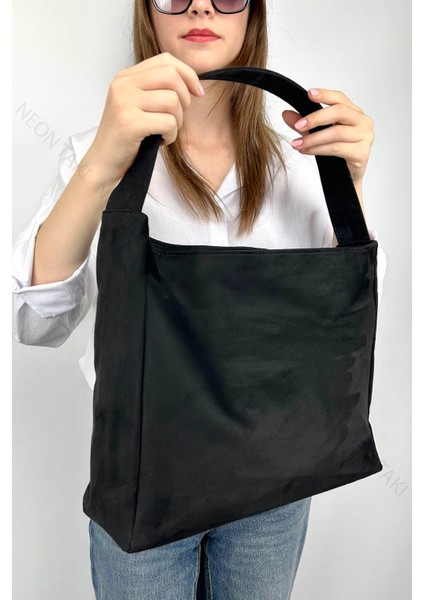 Süet Omuz Çantası Siyah Renk, 74 indirimleri