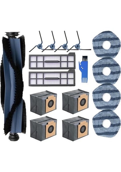 Eufy X10 Pro Omni Robot Vakum Ana Fırça Yan Fırça Filtre Mop Bez Toz Çantası Için Uyumlu Vakum Aksesuarları (Yurt Dışından)