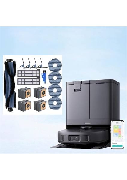 Eufy X10 Pro Omni Robot Vakum Ana Fırça Yan Fırça Filtre Mop Bez Toz Çantası Için Uyumlu Vakum Aksesuarları (Yurt Dışından) indirimleri