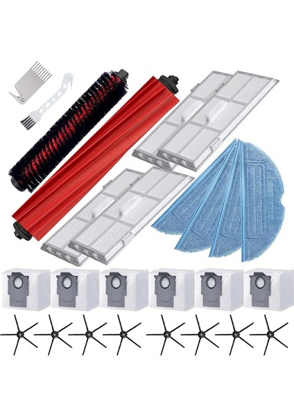 Roborock S7 MAXV Ultra / S7 Pro Ultra Vakı Süpürücü Ana Yan Fırça Mop Bezi Hepa Filtre Toz Torbaları Aksesuarları (Yurt Dışından)