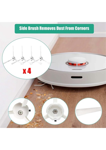 Roborock Q REVO/P10 Robot Vakum Süpürücü Için Aksesuar Seti, Ana Fırça Silinmeleri ile Yedek Parça Toz Torbaları Yan Fırçalar (Yurt Dışından) modelleri