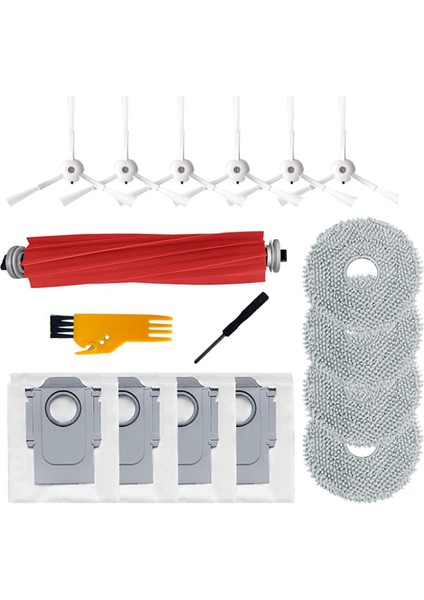 17 Adet Roborock Q Revo /roborock P10 A7400RR Robot Vakum Süpürücü Ana Yan Fırçalar Toz Torbaları Mop Pad Için 17PCS Aksesuar Kiti (Yurt Dışından)