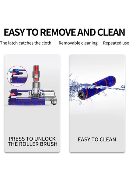 Dyson V7V8V10V11V15 Vakum Süpüratörler Için LED Farları ile Yumuşak Çift Silindir Fırça Zemin Kafası Parçalar Döner (Yurt Dışından) modelleri