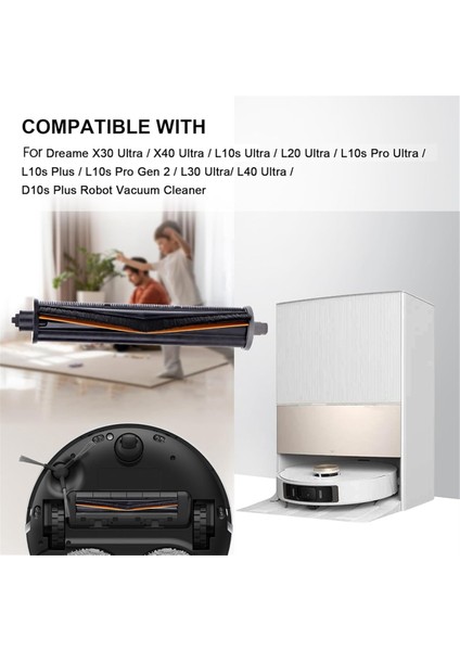 Dream X30 ULTRA/X40 ULTRA/L10S ULTRA/L20 ULTRA/L10S Pro ULTRA/L10S Artı Elektrikli Süpürge Için Ana Kauçuk Silindir Fırçası (Yurt Dışından) modelleri