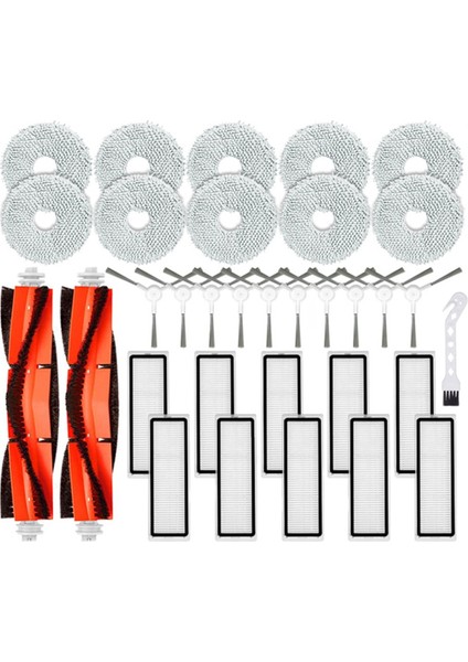 33PCS Xiaomi Robot Vakum S10+ / S10 Için Aksesuar Kiti B105 Ana Yan Fırça Hepa Filtre Mop Rag Bez Parçaları (Yurt Dışından)