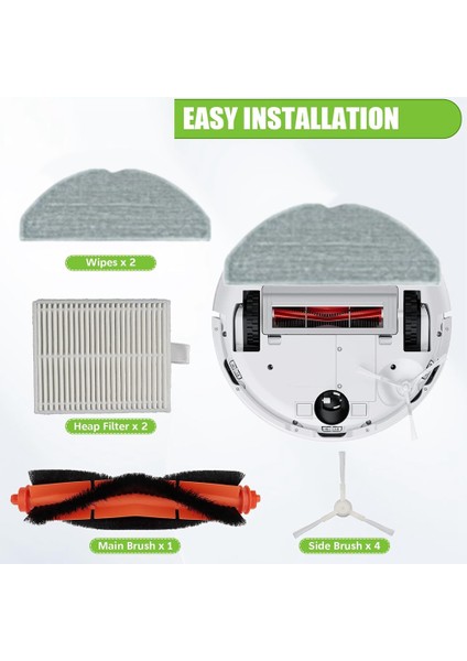 Xiaomi Robot Vakum E10 E12 B112 Vakum Aksesuarları Ana Yan Fırça Hepa Filtre Mop Bezi Birincil Filtreler (Yurt Dışından) indirimleri