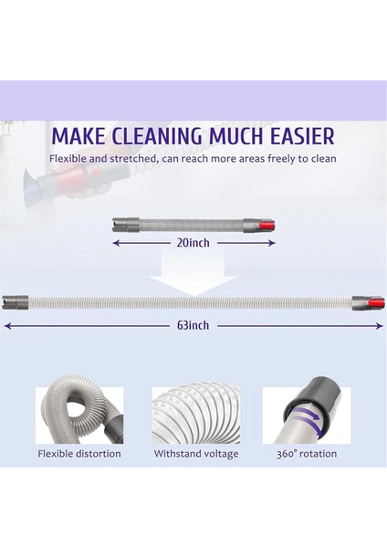 Dyson V15 V12 V12 V11 V10 V7 V8 Fırça Araçları Uzatma Hortum Yatak Fırçası Araç (Yurt Dışından) indirimleri