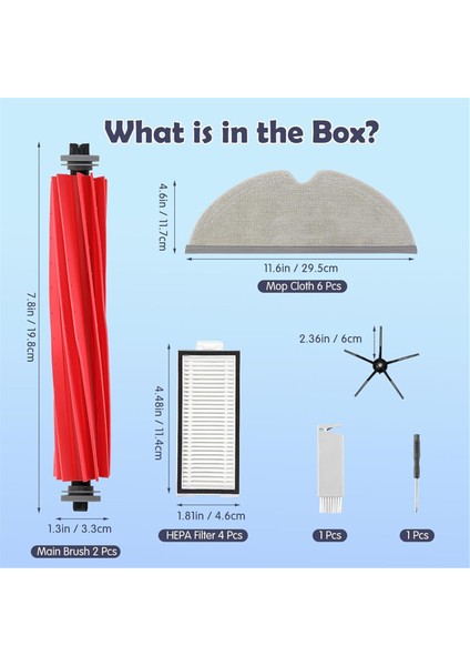 Roborock Q7 / Q7+ / Q7 Max / Q7 Max+ Robot Vakum, Ana Fırça, Mop Kumaş Pedleri Için Uyumlu Aksesuar Kiti Değiştirme (Yurt Dışından) indirimleri