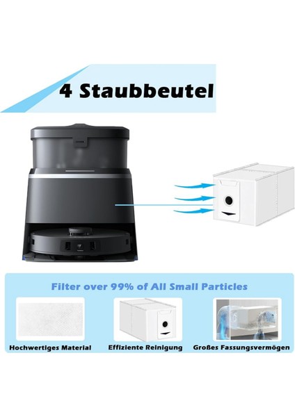 Ecovacs Için T30 Omni, T30 Pro Omni, T30 Max Robot Vakum Süpürge Ana Yan Fırça Mop Kumaş Toz Torbaları Aksesuarları (Yurt Dışından) modelleri
