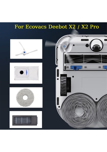 Ecovacs Için Aksesuar Kiti Deebot X2/x2 Omni/x2 PRO/DEX86 Robot Vakum Süpürge Ana Yan Fırça Filtresi Toz Torbası Mop (Yurt Dışından) indirimleri
