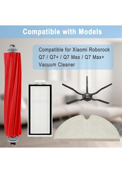 Xiaomi Için Aksesuar Kiti Roborock Q7 / Q7+ / Q7 Max / Q7 Max+ Robot Vakum Parçaları Ana Yan Fırça Hepa Filtre Mop Bez (Yurt Dışından) fiyatları