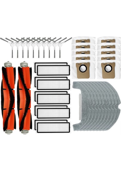 Dream D9 Plus Robot Vakum Ana Yan Fırça Hepa Filtre Mop Padleri Toz Torbaları Yedek Yedek Parçalar (Yurt Dışından)