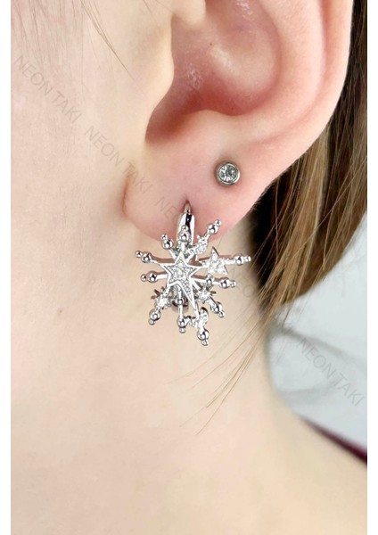 Yıldız Yağmuru, Paslanmaz Çelik Küpe 658, Gümüş Renk fırsatları