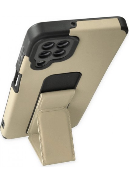 Samsung Galaxy A22 Kılıf Mega Standlı Silikon - Gold modelleri