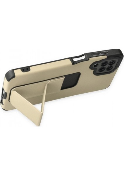 Samsung Galaxy A22 Kılıf Mega Standlı Silikon - Gold fırsatları