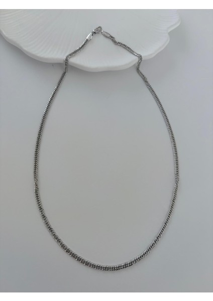 Xuping Klasik Model Orta Kalın Silver Zincir Kolye - 50 cm modelleri