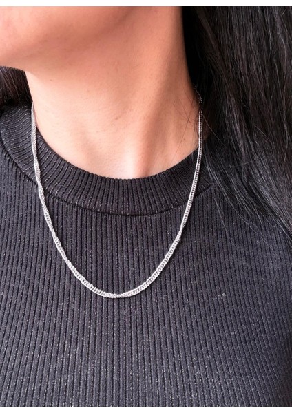 Xuping Klasik Model Orta Kalın Silver Zincir Kolye - 50 cm fırsatları