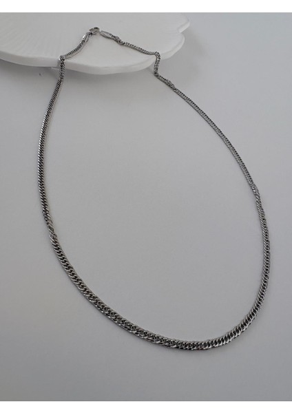 Xuping Klasik Model Orta Kalın Silver Zincir Kolye - 50 cm indirimleri