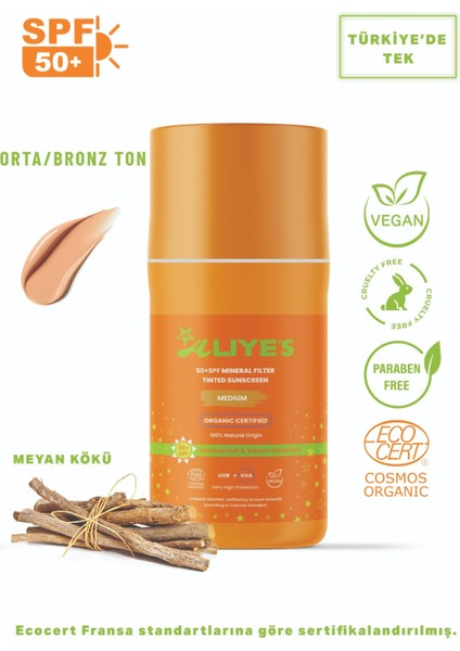 Mineral Filtreli Güneş Koruyucu Krem Spf 50+ Orta Ton