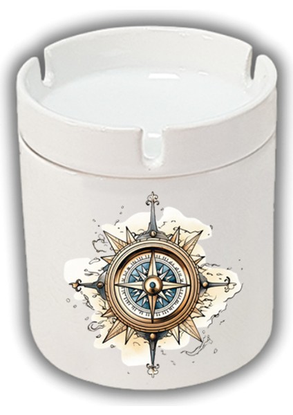 Pusula Baskılı Küllük Kül Tablası