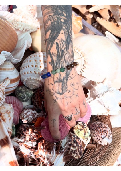 Çakra Çalıştıran Doğal Taş Bileklik, Sertifikalı Doğal Taş, Ayarlanabilir Lastikli Bileklik, Uniseks Bileklik