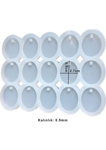 Epoksi Silikon Kalıp Delikli Oval Anahtarlık Kolye Kalıbı 15 Li fiyatları