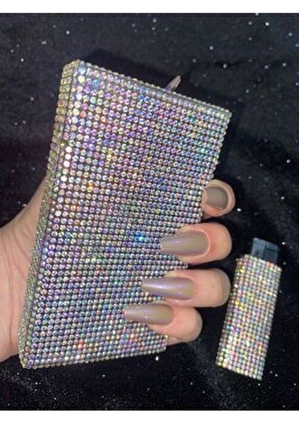 lı Sigara Kutusu ve Çakmak Kısa Kalın Sigaralar İçin Janjan Pembesi Metal Tasarım