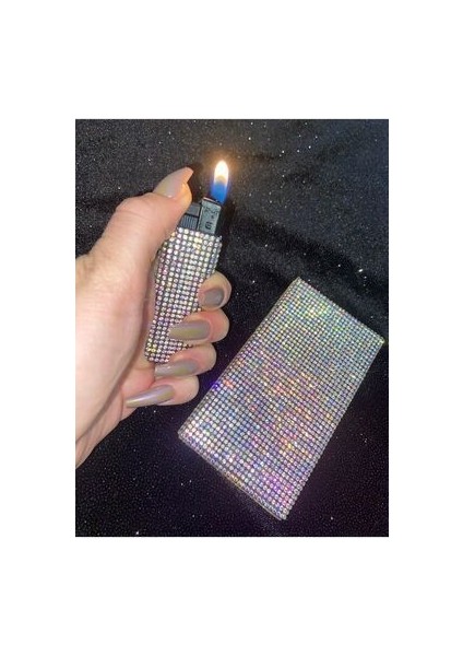 lı Sigara Kutusu ve Çakmak Kısa Kalın Sigaralar İçin Janjan Pembesi Metal Tasarım