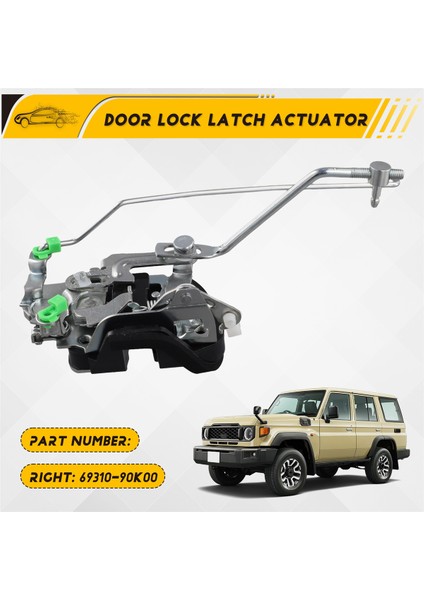 Araba Ön Kapı Kilit Mandalı Aktüatör Kilit Mekanizması Toyota Land Cruiser Için Assy BJ70 FJ70 LJ70 Sağ 69310-90K00 (Yurt Dışından) fırsatları