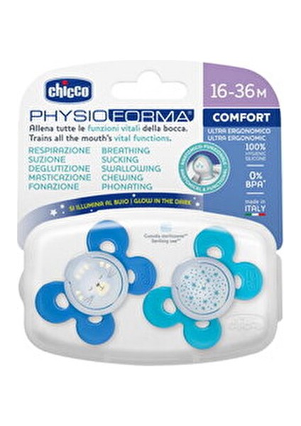 Physio Forma Comfort Silikon Emzik 12 Ay Üstü Erkek Çocuklar İçin 2 Adet fiyatları