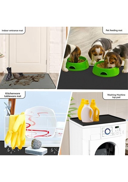 Buzdolabı Zemin Koruyucu, Mini Buzdolabı Silikon Mat, Buzdolabı Alt Matı, Çamaşır Makinesi ve Kurutma Makinesi Için Çamaşır Koruyucu, Damlama Tepsisi Siyah (Yurt Dışından) fiyatları