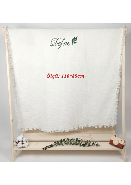 4 Katlı Müslin %100 Pamuk Çok Amaçlı Bebek Battaniyesi-Kişiye Özg