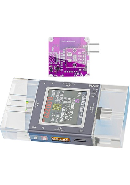 USB Test Cihazı Çok Fonksiyonlu Dijital Ekran Voltajı, 4&#39;ü 1 Arada Dijital Sensörlü Güç Ölçer (Yurt Dışından)