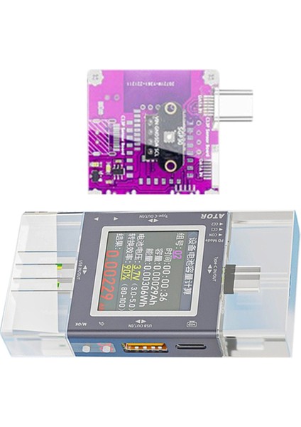 USB Test Cihazı Tvoc/co2 2&#39;si 1 Arada Dijital Sensör ile USB Test Cihaz Dijital Ekran Voltaj Akım Monitör Güç Ölçer (Yurt Dışından)