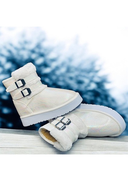 Toka Detaylı Simli Içi Tüylü Soğuk Geçirmez Modern Çocuk Kadın Kısa Boy Bot modelleri