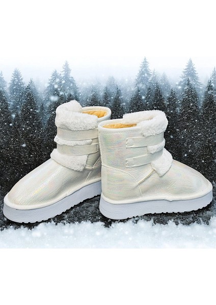 Toka Detaylı Simli Içi Tüylü Soğuk Geçirmez Modern Çocuk Kadın Kısa Boy Bot indirimleri