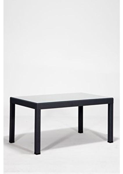 Rattan Antrasit Bahçe Masası 90x150 cm Güneş Işığına Dayanıklı Polipropilen modelleri