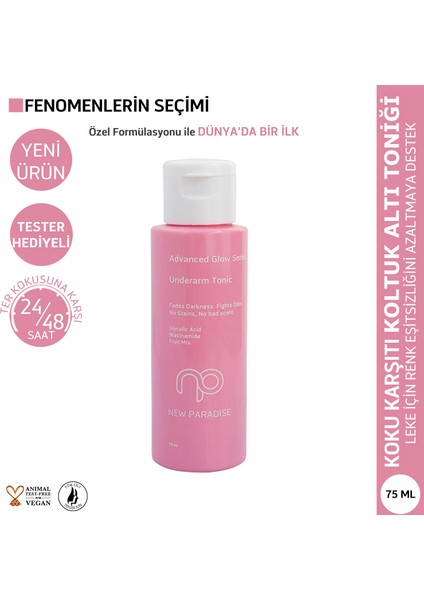 Koku Karşıtı Koltuk Altı Toniği 75 ml | Leke ve Renk Eşitsizliği Karşıtı | Niacinamide, Glycolic Acid
