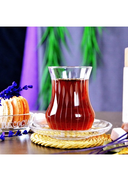 Afro 12 Kişilik 24 Parça Çay Seti 170CC Vega Desenli