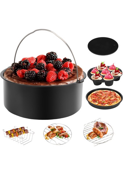 Ninja Foodi 5, 6,5 ve 8 Qt OP101, OP301, OP302 ile Uyumlu 7 Set Düdüklü Tencere, Buharlı Pişirici ve Hava Fritözü Pişirme Gereçleri Aksesuarları (Yurt Dışından) modelleri