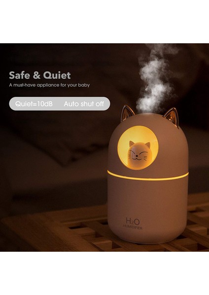 Ev Için Sevimli Kedi Soğuk Sisli Nemlendirici, Bebek Odası Için Temel Saf Hava, Kolay Temizlenebilir, Sessiz Çalışır Beyaz (Yurt Dışından) fırsatları