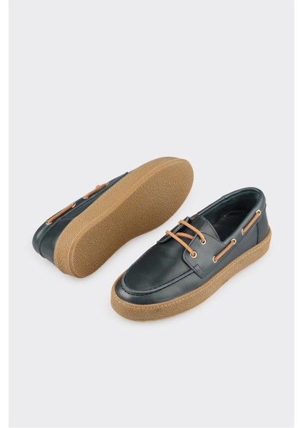 Lacivert Deri Kadın Günlük Ayakkabı modelleri