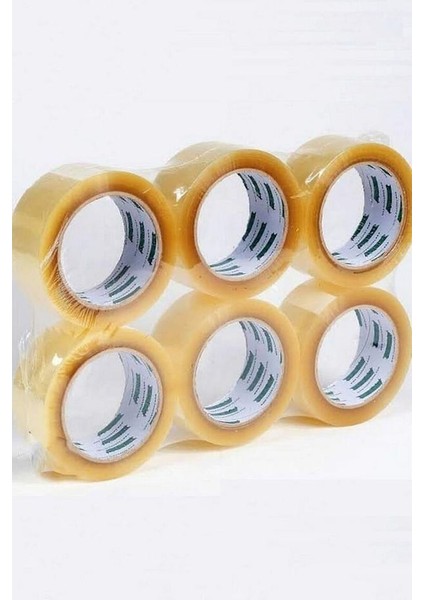 Incifiks 6 Adet Koli Bandı 45 mm x 100 Metre Şeffaf Güçlü Yapışkanlı Kopmayan Bant Bandı Bantları Süper fırsatları