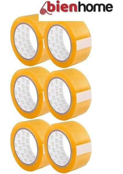 Incifiks 6 Adet Koli Bandı 45 mm x 100 Metre Şeffaf Güçlü Yapışkanlı Kopmayan Bant Bandı Bantları Süper