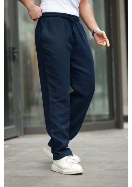Keten Bağcıklı Jogger Pantolon