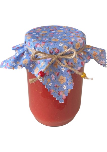 10 Adet Çıtır Çiçekli Kavanoz Kapağı Örtüsü ve Boncuklu Bağlama Ipi